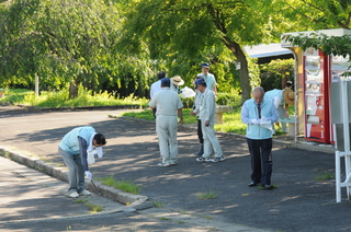 山頂広場のごみ拾い